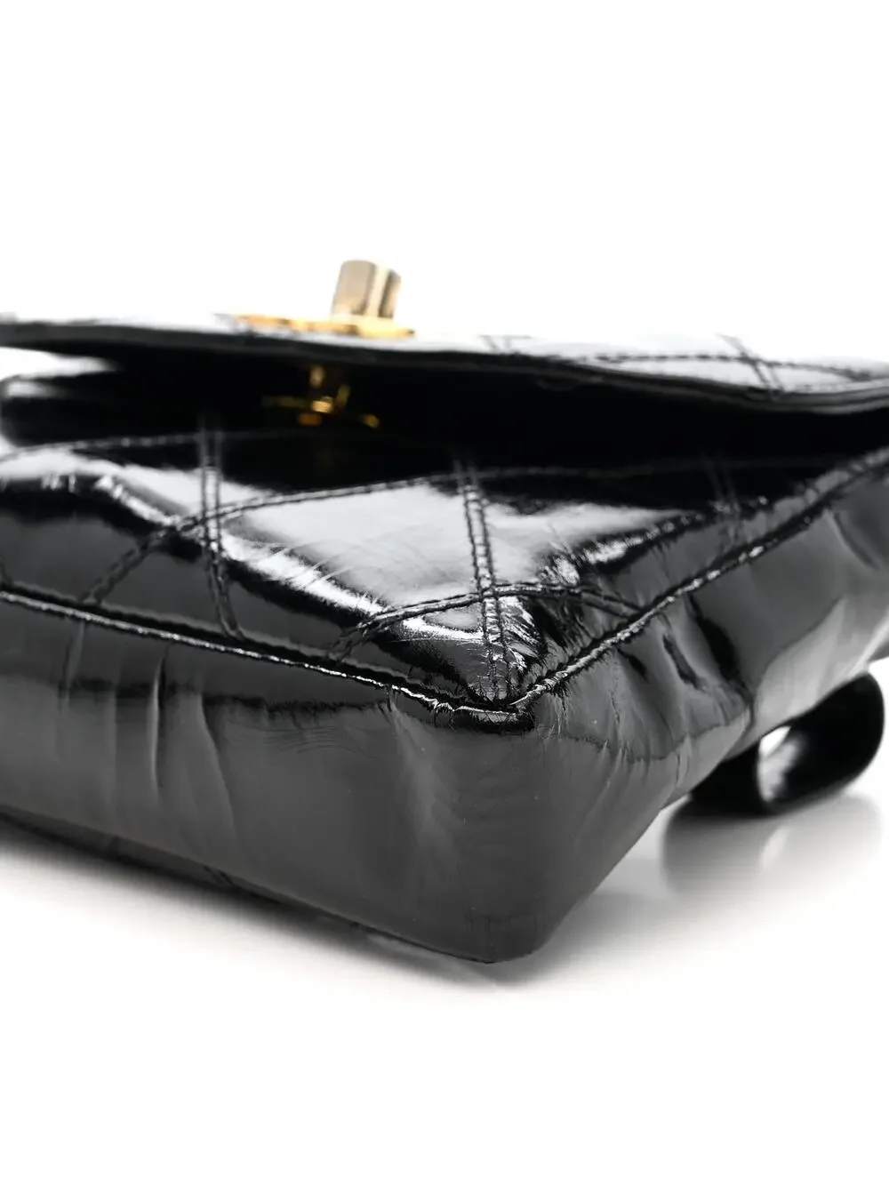 Chanel Patent Flap Waist Belt Bag Black #247256C13B